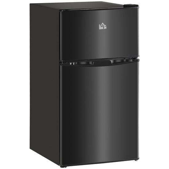 88L Under Counter Fridge Freezer, Small Refrigerator With 5-Setting, 3 Star Freezer Rating, Black