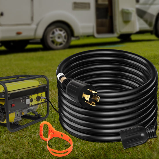 VEVOR  40Ft 30 Amp Generator Extension Cord 4 Wire 10 Gauge Generator Cord 125V 250V Generator Power Cord Twist Lock Connectors
